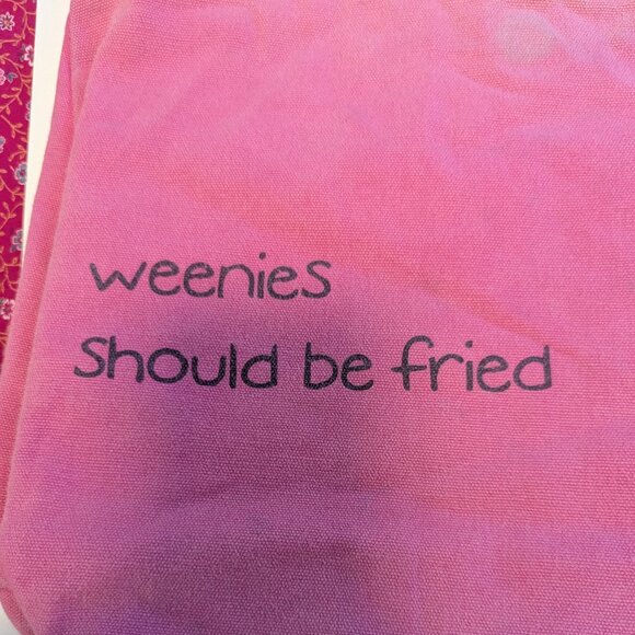 Weenies Should Be Fried Angry Little Girls by Lela Lee Hobo Bag Tie Tote - Picture 5 of 7